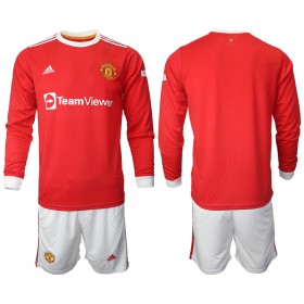 Manchester United Bambino Maglia Prima 2021/2022 Manica Lunga (+ Pantaloncini)